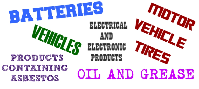 The products which after use become special waste streams The products which after use become special waste streams